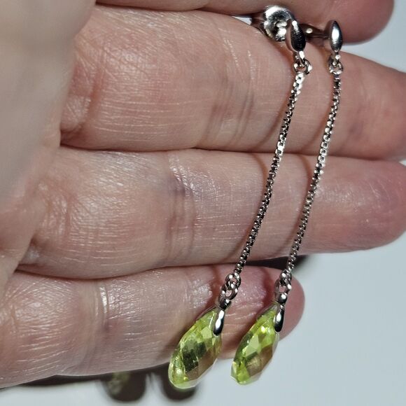 **Sale** Vintage Prime Art & Jewel Sterling Silver Dangling Yellow Green Faceted - Picture 3 of 15